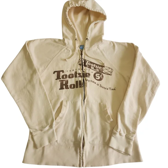 Vintage 2006 Tootsie Roll Hoodie Sweatshirt Womens S Y2K Retro Hipster - Picture 1 of 9